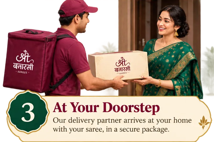 Step 3: At Your Doorstep - Delivery partner arrives in luxury packaging